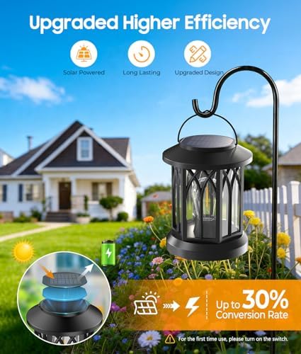 Solar Lanterns Outdoor Waterproof, Upgraded Hanging Solar Lights - Image 2