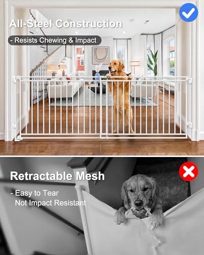 45-80" Extra Wide Baby Gate for Large Openings, Metal Heavy Duty Dog Gate - Image 4