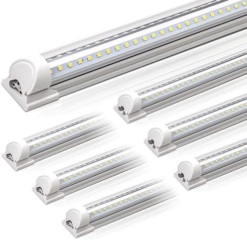 Barrina T8 LED Shop Lights 5FT, 50W 6500LM 5000K, High Output Tube, 6 Packs by Barrina