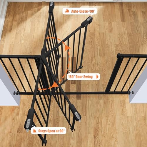 keny 29"-55" Extra Wide Baby Gate, Pressure Mounted No Drilling Dog Gate - Image 3