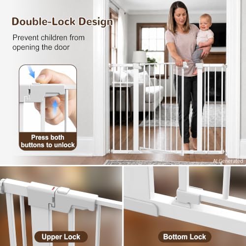 36” Tall Pet Gate with Door 29.7-48.8” Wide Adjustable Baby Gate - Image 6