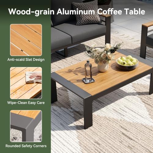 Aoxun Patio Furniture Set, Aluminum Outdoor Furniture with Oversized Seats - Image 6
