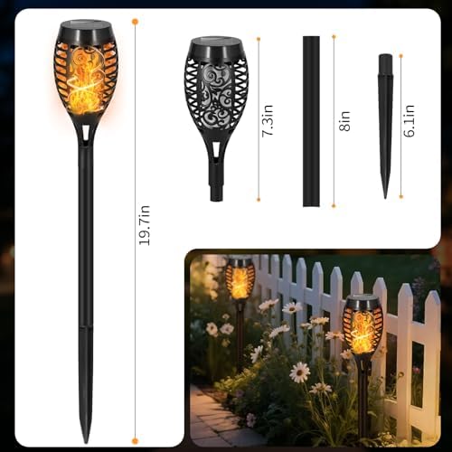 8 Pack Solar Pathway Lights Outdoor, Solar Torches Lights Halloween Decor - Image 5