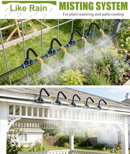 52FT 5/16" Misting Irrigation System for Garden with 20 Adjustable Nozzles - Image 6