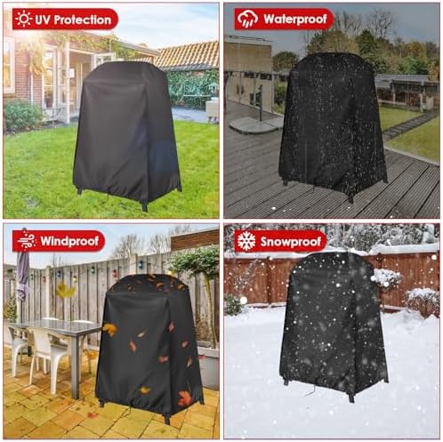 Cover for Ninja Pizza Oven on Grill Stand Cover Woodfire Oven Accessories Outdoor Waterproof Grill Covers Size 34" L x 26" W x 45" H - Image 6