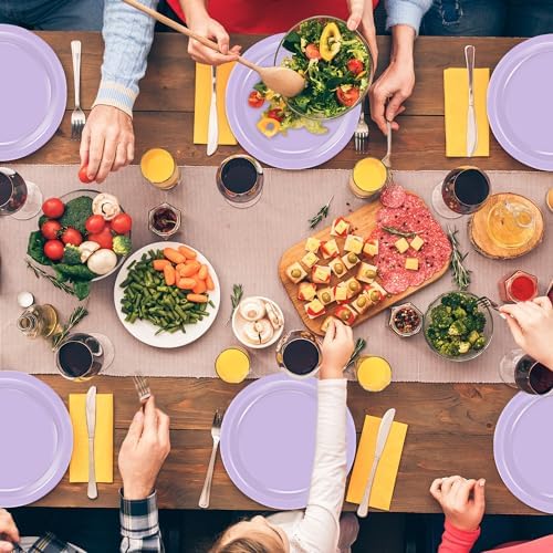 QZYL 50 Count Lavender Paper Plates 9 Inches Round Purple Disposable Plates - Image 6