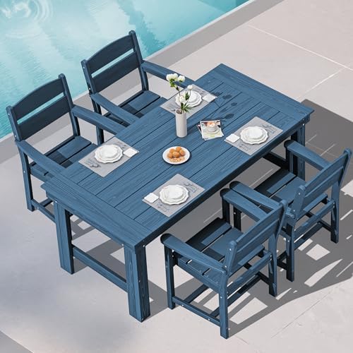 SERWALL HDPE Outdoor Dining Table and Chairs Set for 4 by SERWALL