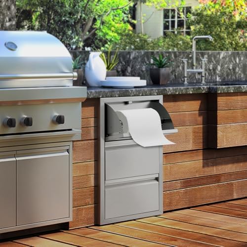 Outdoor Kitchen Drawers 15" W x 26" H x 22" D Built-in BBQ Drawer Stainless Steel Access Drawers for Outdoor Kitchen Island or Grill Station - Image 2