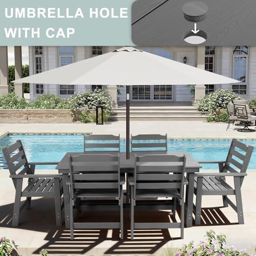 FUNBERRY Outdoor Dining Set, HDPE 5 Piece Dining Table Set with Chairs - Image 4