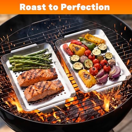 Onlyfire Stainless Steel Perforated Grill Baskets, 3 Pack - Image 4