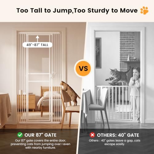 Extra Tall Cat Gate 49-87" Height Adjustable, Full Clear Acrylic Gate - Image 4