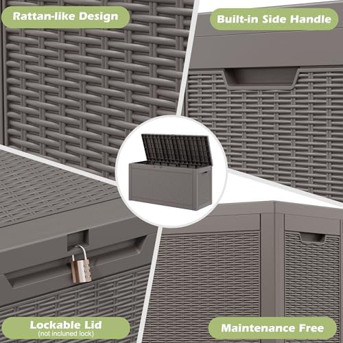 KAMABOKO Outdoor Storage Box, 75 Gallon Deck Box Outdoor Waterproof - Image 5