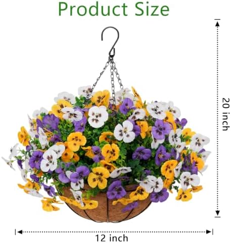 2 Set Artificial Hanging Flowers with Basket for Outdoor Decor - Image 5