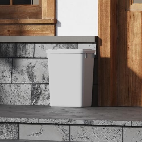 Dowell Wastebasket Trash Container, 35Qt/9Gal, Plastic, Stackable, for Kitchen/Bathroom/Office, Tall&Slim Trash Can 18" H (Grey 4000 35 04) - Image 5