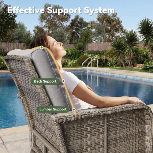 Aoxun 7-Piece Wicker Outdoor Patio Furniture Set with Thick Cushions - Image 3