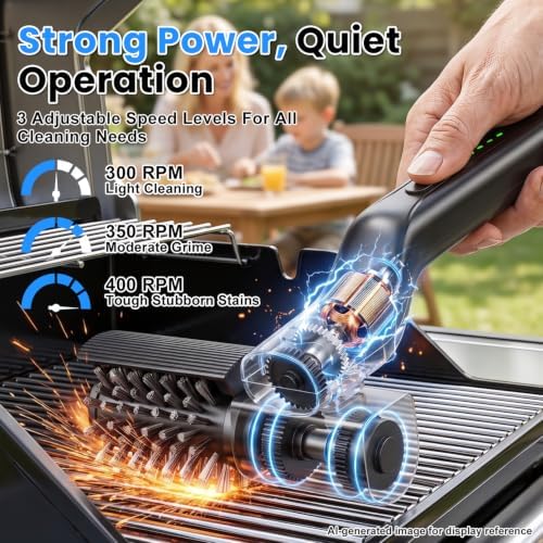 Electric Grill Brush for Outdoor, 2600mAh Cordless BBQ Grill Cleaner - Image 4