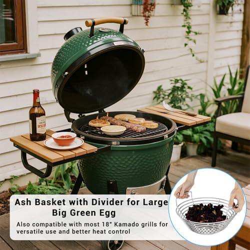 Charcoal Ash Basket with Handles, Stainless Steel Fits Big Green Egg Large, Kamado Joe Classic & Joe Junior – Heavy Duty Charcoal Holder for 14" Grills - Image 6
