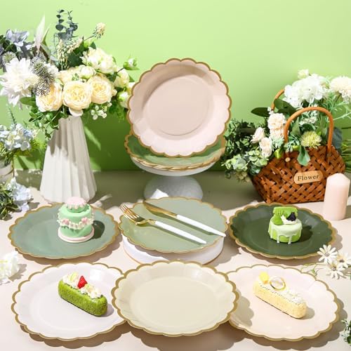 Paper Plates 9 Inch, Sage Green, 48 - Image 2