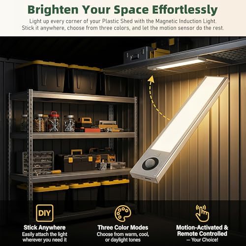 Aoxun 6'x4' Outdoor Shed with 2 Pack Motion Sensor Light, Brown - Image 4