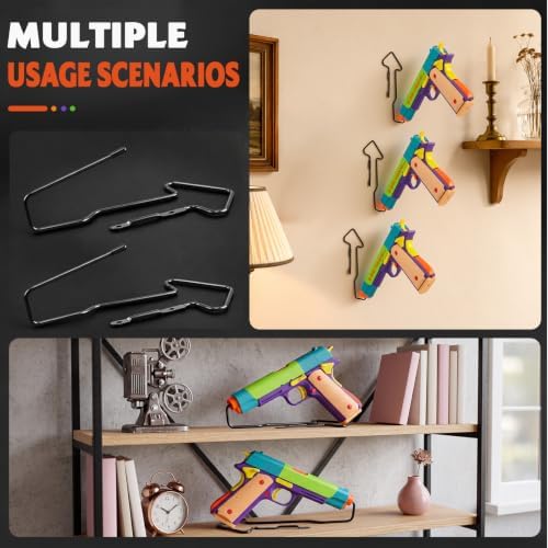Yaocom 10 Pcs Pistol Display Stand Gun for Pistols Indoor Secure Pistol Holder and Gun Display Organizer for Safes or Auction Veterans Cabinets Gifts for Man - Image 6