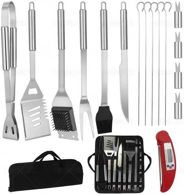 16PCS BBQ Grill Accessories Set,Grilling Tools Gift Set for Men Birthday Father's Day, Portable Multifunction Grilling Utensils Tools Kit with Storage Bag for Outdoor Grill Camping BBQ Party by FURVOCHY