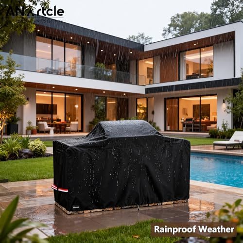 ANartcle Waterproof Extra Large Grill Cover for 110 Inch Island with Center Grill Head,600D Heavy Duty Waterproof All Weather Outdoorbar Island Kitchen Covers,Black - Image 6