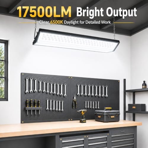 LED Shop Lights, 125W 17500LM Double-Sided Linkable Garage Lighting 2 Pack - Image 5