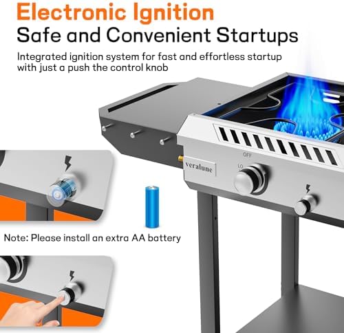 Veralune 2-in-1 Propane Stove & 33'' Griddle Combo with Ignition - Image 4