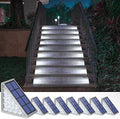 NIORSUN Solar Step Lights,8 Pack Cool White Solar Stair Lights Outdoor Waterproof IP67 Auto On Off,Solar Lights for Steps,Stair,Patio,Yard,Porch,Front Door,Sidewalk,Deck Decor by NIORSUN