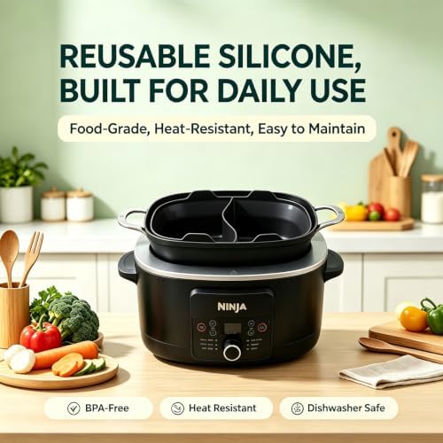 Magikichen Silicone Liners for Ninja 8.5 Quart, Compatible with MC1001, MC1000 MC1010, MC2001, Accessories for Ninja, 8.5 Reusable silicone Divider Insert,BPA-Free, Dishwasher Safe - Image 5