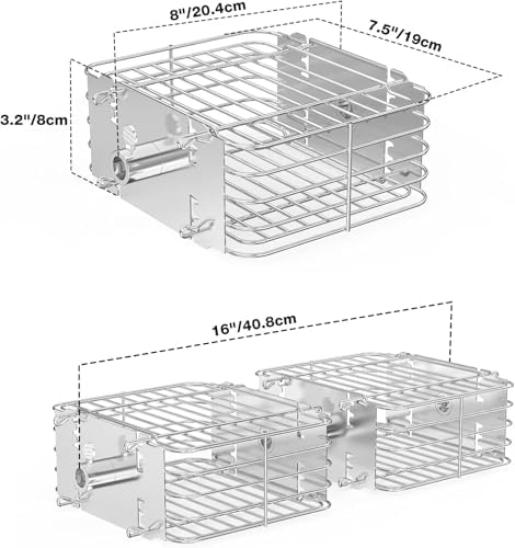 onlyfire Stainless Steel Rotisserie Basket Set BBQ Grilling Basket, 2pcs - Image 2