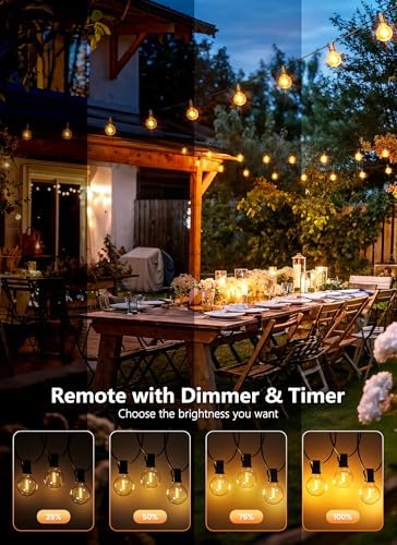 100FT 31 Bulbs Outdoor String Lights with Remote & Dimmable - Image 3