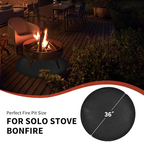 36" Round Fire Pit Mat for Solo Stove Bonfire, Fireproof Mats for Under Reusable Oil-Proof Waterproof BBQ Pad for Deck Patio Grass Outdoor Indoor Grill Solo Stove Accessories - Image 6