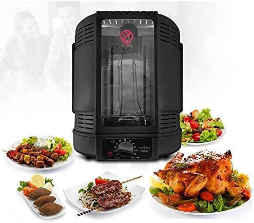 NutriChef Vertical Countertop Rotisserie Oven Roaster, Rotating Shawarma And Kebab Machine with Skewer and Rack, Basket Tower, Roasting Rack, Poultry Tower, Drip Tray, For Meat Chicken Turkey Lamb - Image 5