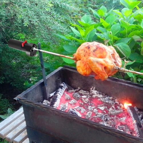 Solid Barbecue Grill Rotator Motor, BBQ Electric Rotisserie Motors Battery Powered Bracket Accessory Metal Universal Replacement Kit Gas Rod Adjustable Speed Grade Gear Train Weatherproof Switch - Image 7