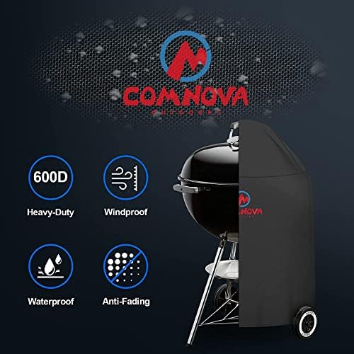 Comnova Charcoal Kettle Grill Cover - 600D BBQ Cover for Weber 22 Inch Grill, Heavy Duty & Waterproof - Image 4