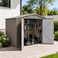 8X6 FT Outdoor Metal Storage Shed,Steel Panel Tool House,Grey by Unknown