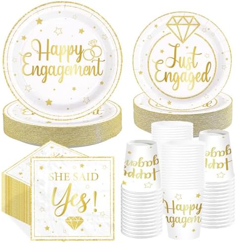 250Pcs Happy Engagement Diamond Ring Party Decoration Serves 50 by Greencian