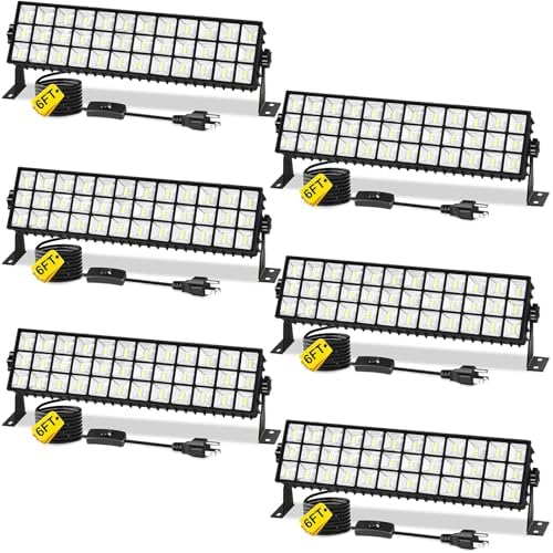 14000LM 100W LED Shop Lights, Plug in Garage Light for Workbench, 6 Pack by YQNLIFA-BlackLightParty