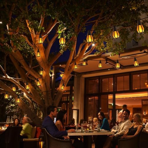 Solar String Lights for Outside, 33Ft Solar Patio Light with 15 Flickering - Image 2