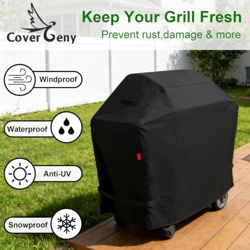 Outdoor BBQ Grill Cover for Weber Genesis 4 Burners 400 Series : E-415,S-415,Weber Summit 400 Series : E-420,E-470,S-420,S-470,Fade Resistant,Weather Resistant Barbecue Gas Covers 70" - Image 6