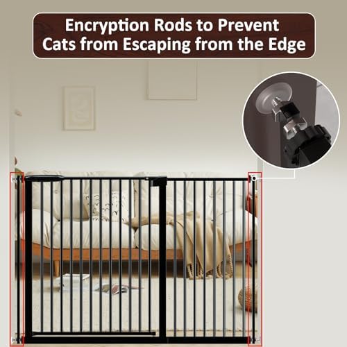 DEARBB Extra Wide Baby Gate Ultra Narrow Spacing 30.11-77.36" Pressure Mounted Double Lock Swing Auto Close Walk Through Metal Safety Pet Gate for Stairs and House Doorway Kitchen - Image 2