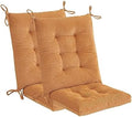 Outdoor Patio Cushion, Rocking Chair Cushion, Tufted Pads, Set of Upper and Lower with Ties Pack of 2 (2 Sets) - Back 20"×17", Seat 17"×17" (Khaki) by Makimoo