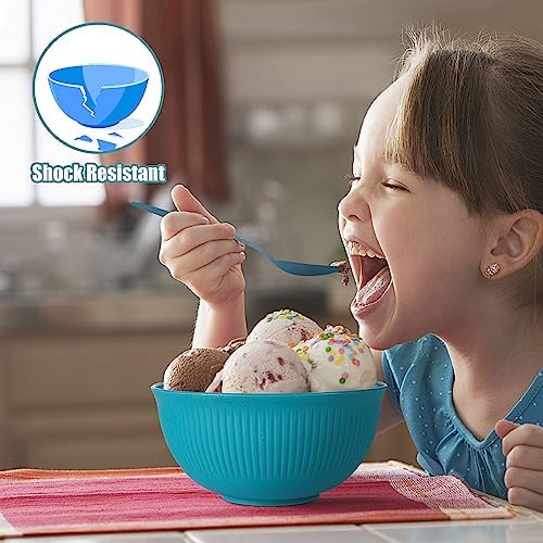 36PCS Wheat Straw Dinnerware Sets - Reusable Plates and Bowls Sets, Unbreakable Cups, Knives, Forks, Spoons & Chopstick, Microwave, Dishwasher Safe Tableware Kitchen Outdoor Camping Presents - Image 5