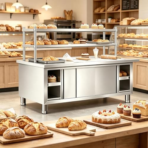 Stainless Steel 48×19×56 in Commercial Prep Work Table by Unknown