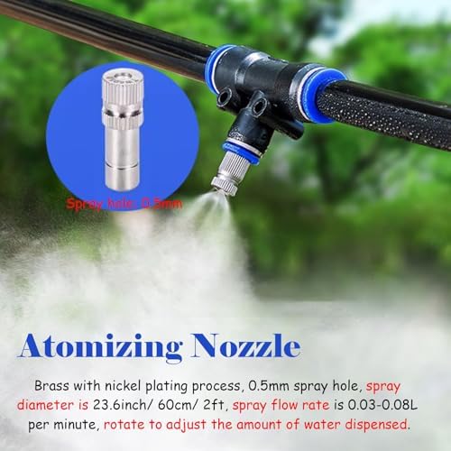 Adjustable Cooling Misting System for Patios & Gardens | Leakproof Connectors, Custom Length Irrigation Kit (65m/213ft) - Ideal for Streets & Courtyards - Image 3