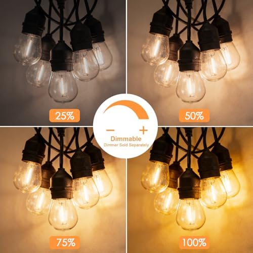 SUNTHIN 50FT Outdoor String Lights with 16 1W LED Bulbs - Image 6