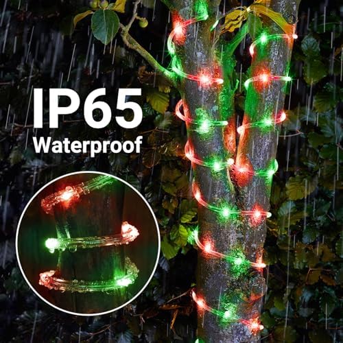 Solar Rope Lights, 66ft 200LED Solar String Lights, 8 Modes, Waterproof - Image 5
