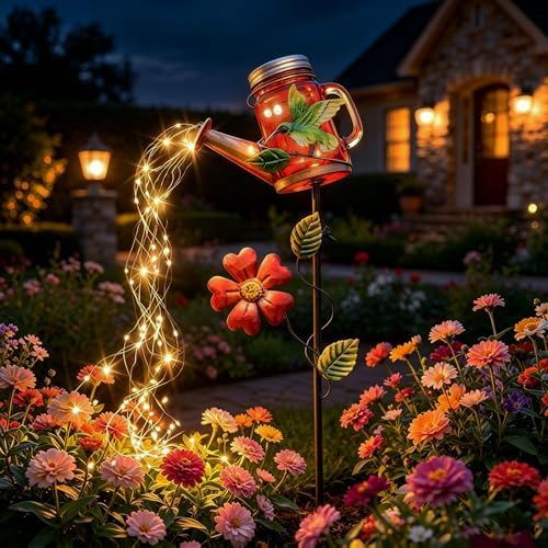 SRNPMIU Solar Watering Can Light, Hummingbird Outdoor Decor Lights by Unknown