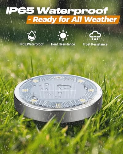 btfarm 16 Pack Solar Lights Outdoor Waterproof, 8 LED Solar Ground Lights - Image 3
